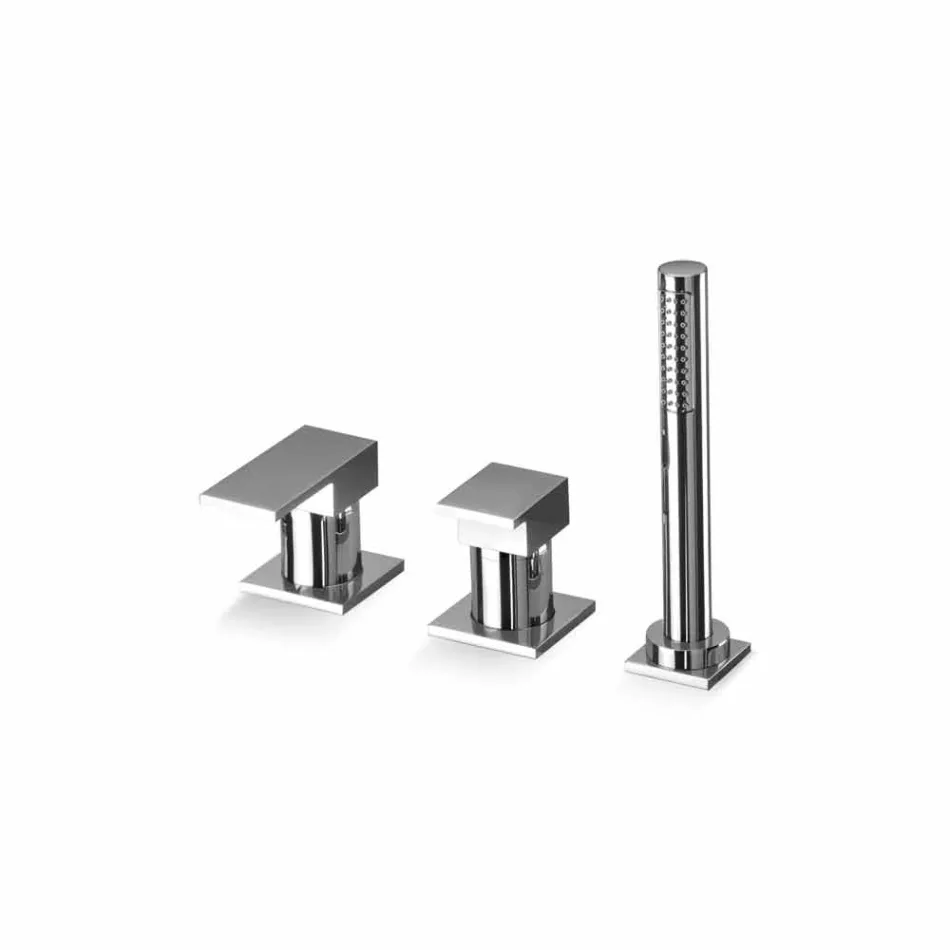 3-Hole Bath Edge Mixer in Brass Made in Italy - Panela Viadurini