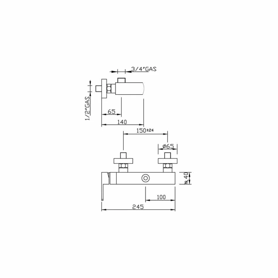 External Shower Mixer with Column Connection Made in Italy - Sika Viadurini