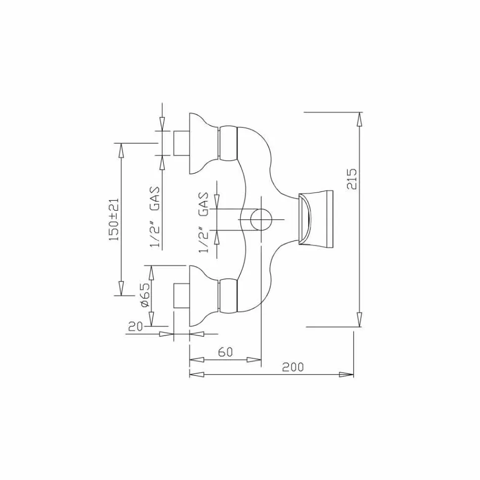 Design Mixer for Outdoor Shower in Brass Made in Italy - Neno Viadurini