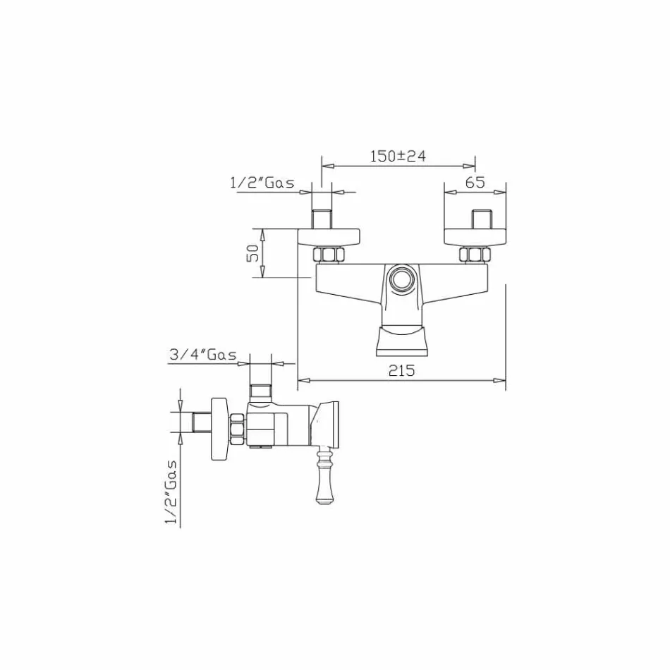 Brass Shower Mixer Made in Italy - Neno Viadurini