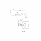 Brass Wall Mounted Basin Mixer Made in Italy - Neno Viadurini