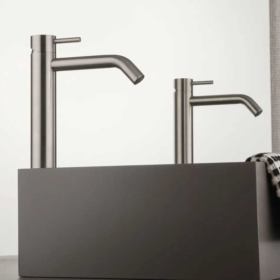 High Basin Mixer with Long Spout in AISI 316L Steel - Artigli Viadurini