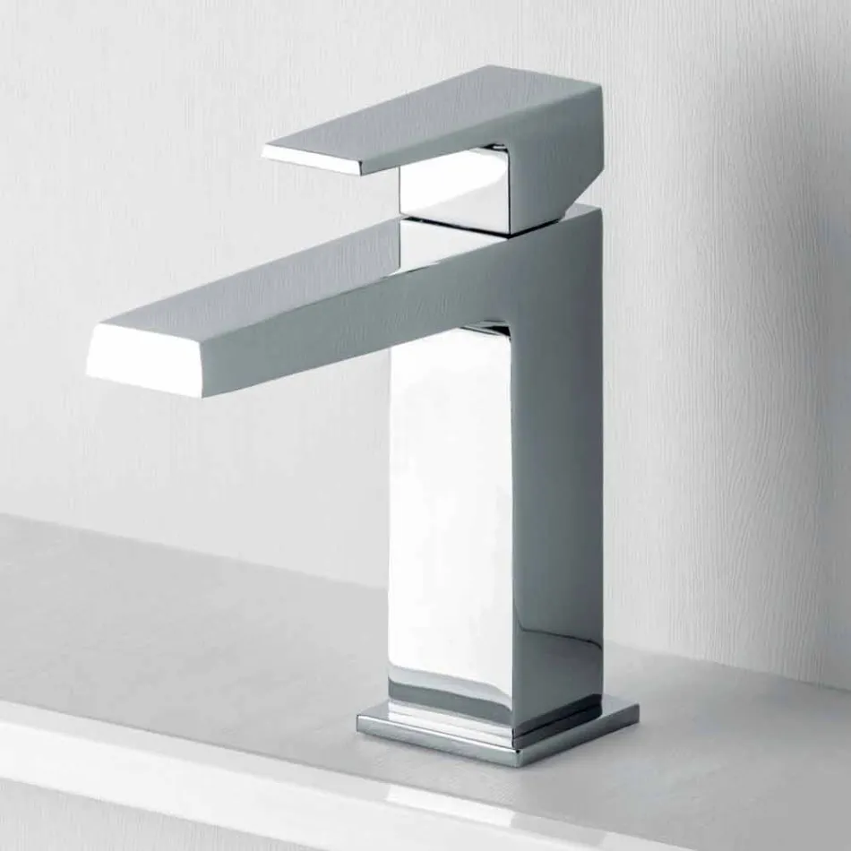 Bathroom Basin Mixer with Drain in Chrome Finish Made in Italy - Galla Viadurini