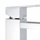 Bathroom Sink Mixer in Square Chromed Brass Made in Italy - Medida Viadurini