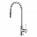 Adjustable Stainless Steel Kitchen Sink Mixer Made in Italy - Lilio