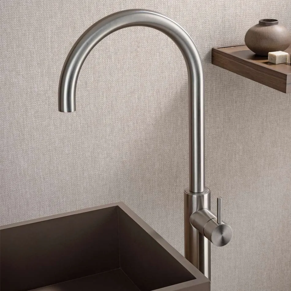 Floor Standing Sink Mixer in AISI 316L Steel Made in Italy - Artigli Viadurini