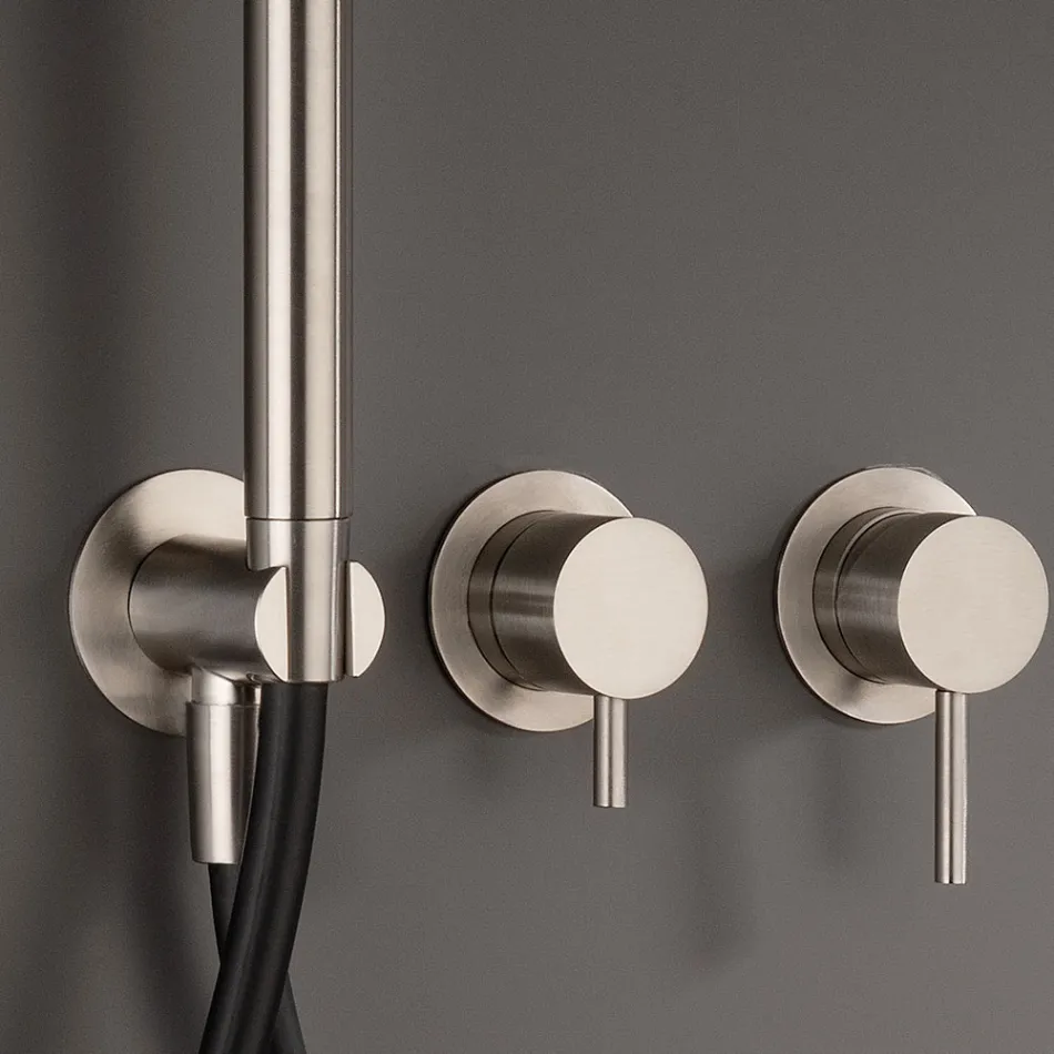 Built-in Bath Mixer with 3 Outlets in AISI 316L Steel - Artigli Viadurini