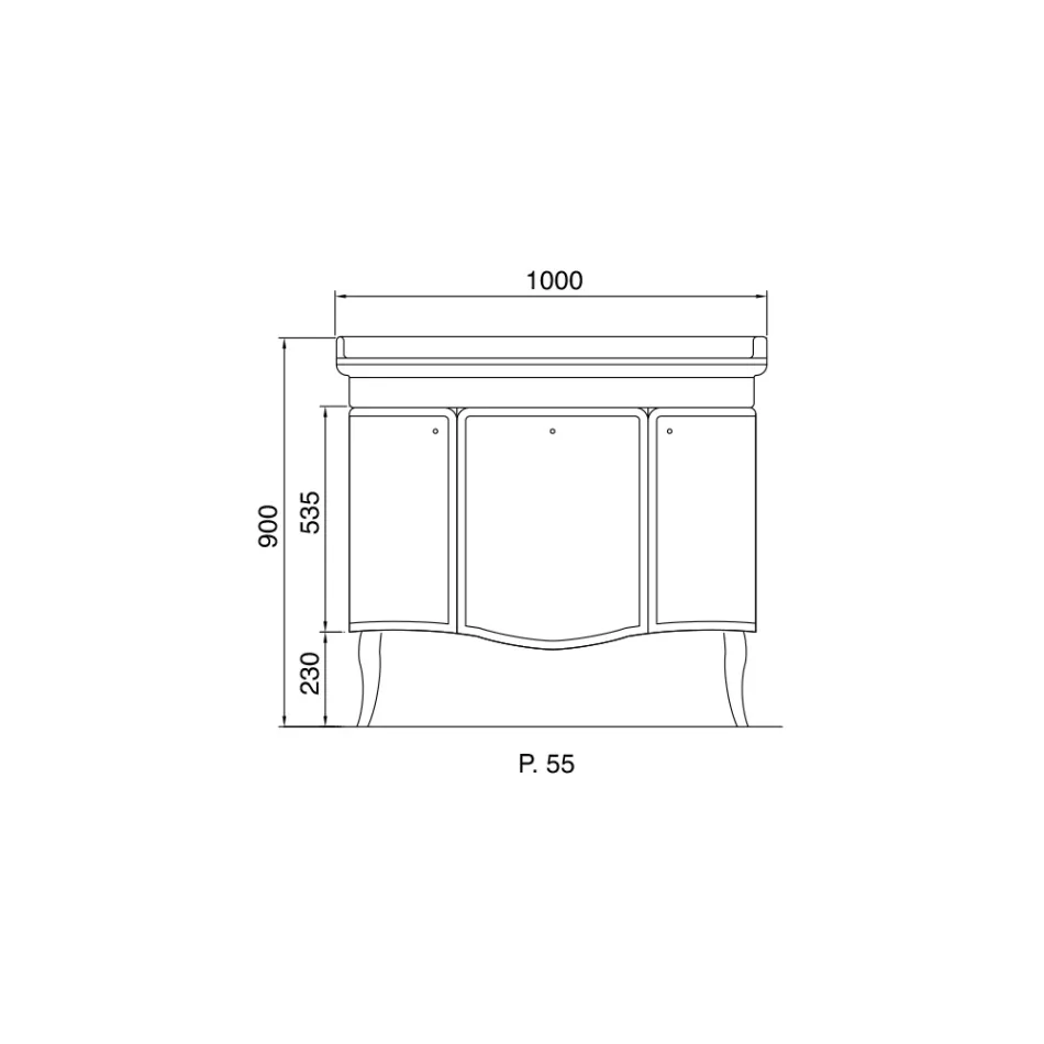 Cabinet with Two Doors and Glossy Lacquered Basket Made in Italy - Candy Viadurini