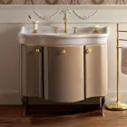 Cabinet with Two Doors and Glossy Lacquered Basket Made in Italy - Candy Viadurini