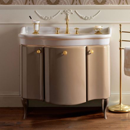 Cabinet with Two Doors and Glossy Lacquered Basket Made in Italy - Candy Viadurini