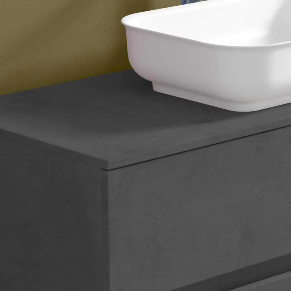 Suspended Bathroom Furniture with Washbasin, Design in 4 Finishes - Paoletto Viadurini