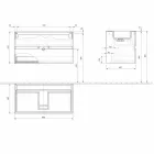Suspension Cabinet for Bathroom with Integrated Washbasin in 3 Dimensions - Marione Viadurini