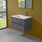 Suspension Cabinet for Bathroom with Integrated Washbasin in 3 Dimensions - Marione Viadurini