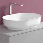 Suspended Bathroom Furniture and Oval Washbasin, Modern Design - Cesiro Viadurini
