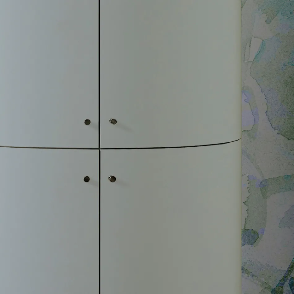 Bathroom Cabinet with Four Doors that Close 3 Shelves Made in Italy - Candy Viadurini