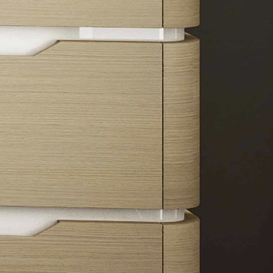 Bathroom cabinet with 3 drawers modern Arya wood, made in Italy Viadurini