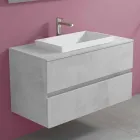 Bathroom cabinet with built-in washbasin, modern suspended design - Casimira Viadurini