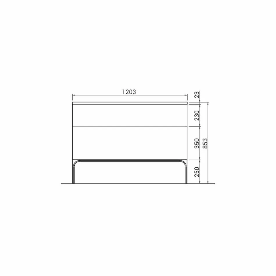 Bathroom cabinet with washbasin in lacquered wood 120x85x46cm Amber, made in Italy Viadurini