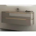 Bathroom cabinet with integrated design wooden sink Arya, made in Italy Viadurini