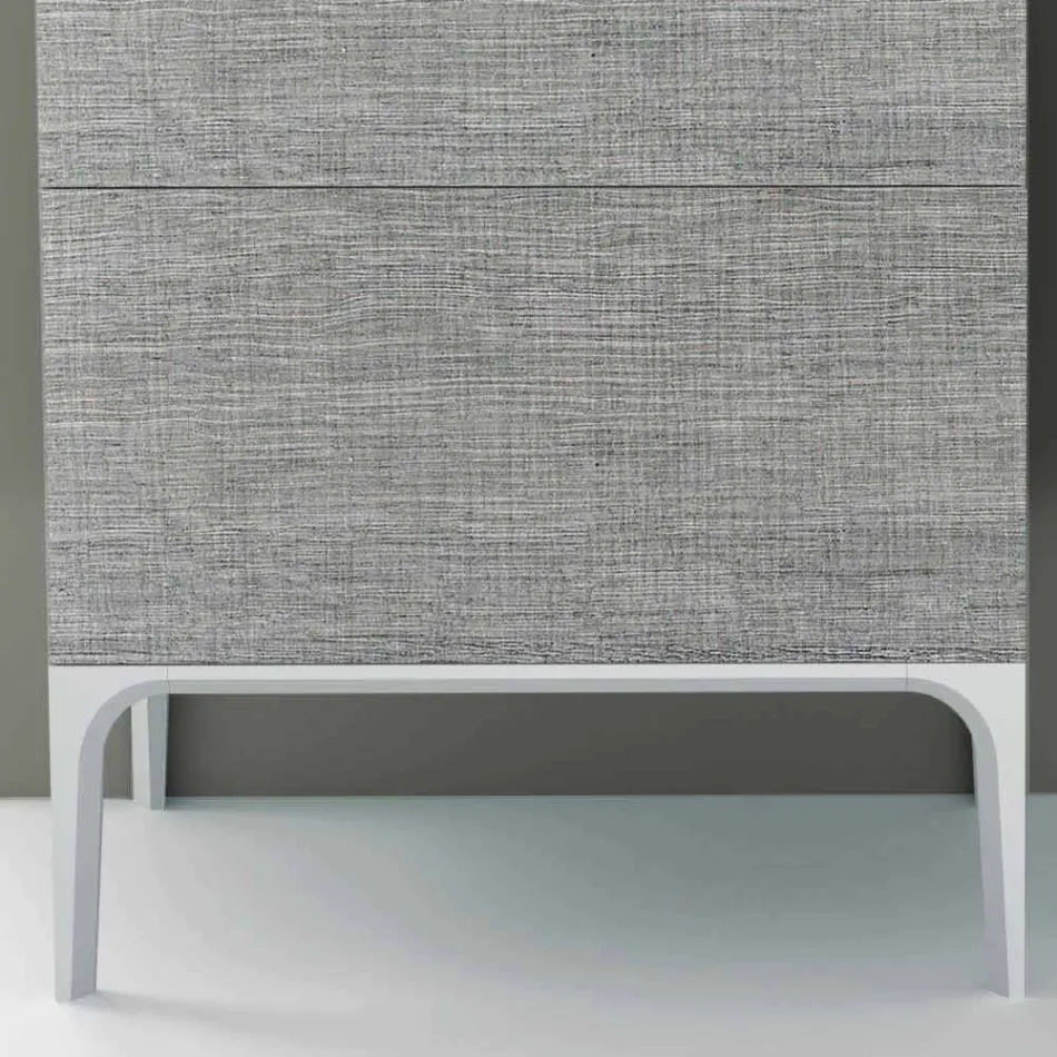 Bathroom cabinet with integrated washbasin in Ambra ecolegno, made in Italy Viadurini