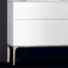 Bathroom cabinet with integrated modern sink Amber, resin and lacquered wood Viadurini