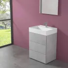 Modern Design Floor Bathroom Cabinet in Laminate with Resin Washbasin - Pompei Viadurini