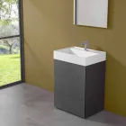 Modern Design Floor Bathroom Cabinet in Laminate with Resin Washbasin - Pompei Viadurini