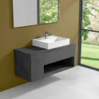 Suspended Design Bathroom Cabinet with Modern Style Countertop Washbasin - Pistillo Viadurini