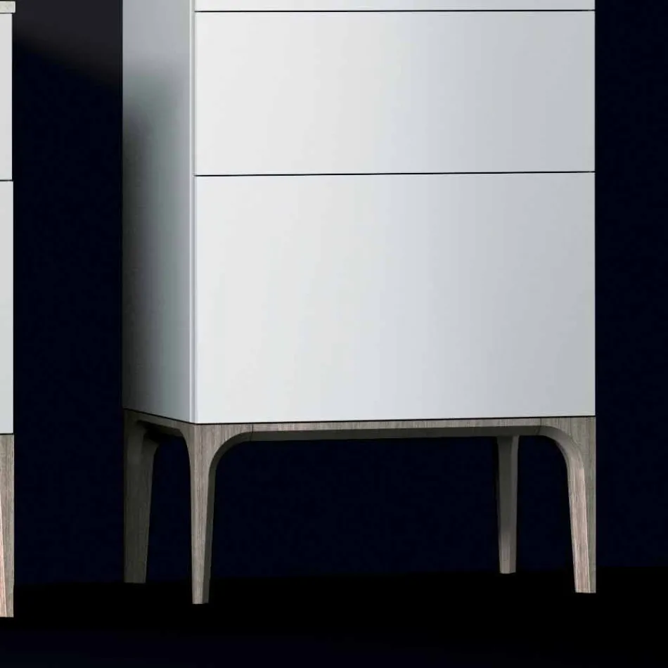 Modern bathroom cabinet with 3 drawers in Amber lacquered wood, made in Italy Viadurini