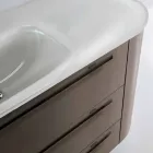 Suspended bathroom cabinet 3 drawers + 2 wooden doors Happy, integrated sink Viadurini