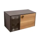 80 cm Wall-Hung Bathroom Cabinet in 8 mm Tempered Glass and European Oak - Excelsior Viadurini