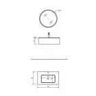 Suspended Bathroom Cabinet with Drawer and Integrated Washbasin and Round Mirror - Renga Viadurini