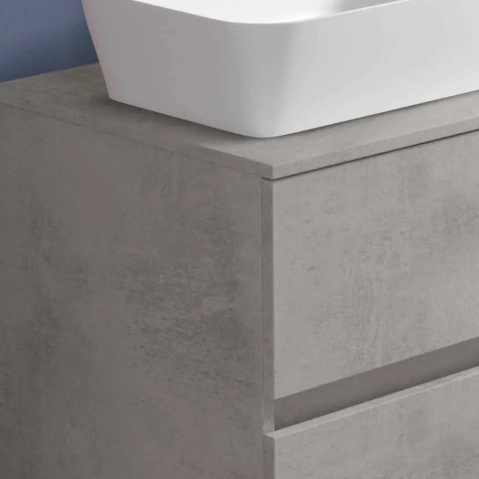 Suspended Bathroom Cabinet with Rectangular Countertop Washbasin, Modern Design - Dumbo Viadurini
