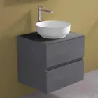 Suspended Bathroom Cabinet with Round Countertop Washbasin, Modern Design - Dumbo Viadurini