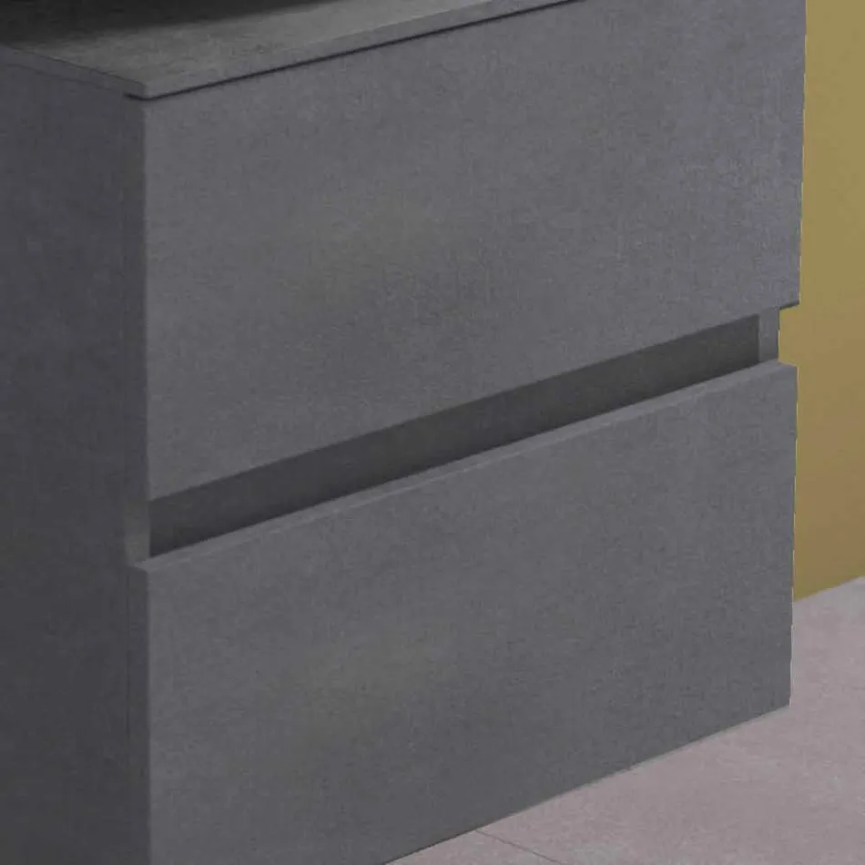 Suspended Bathroom Cabinet with Round Countertop Washbasin, Modern Design - Dumbo Viadurini