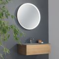 Suspended Bathroom Cabinet with Mirror in Metal, Wood and Luxury Crystal - Renga