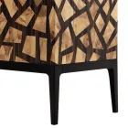 Grilli Zarafa 2-door design bar cabinet made of ebony wood in Italy Viadurini