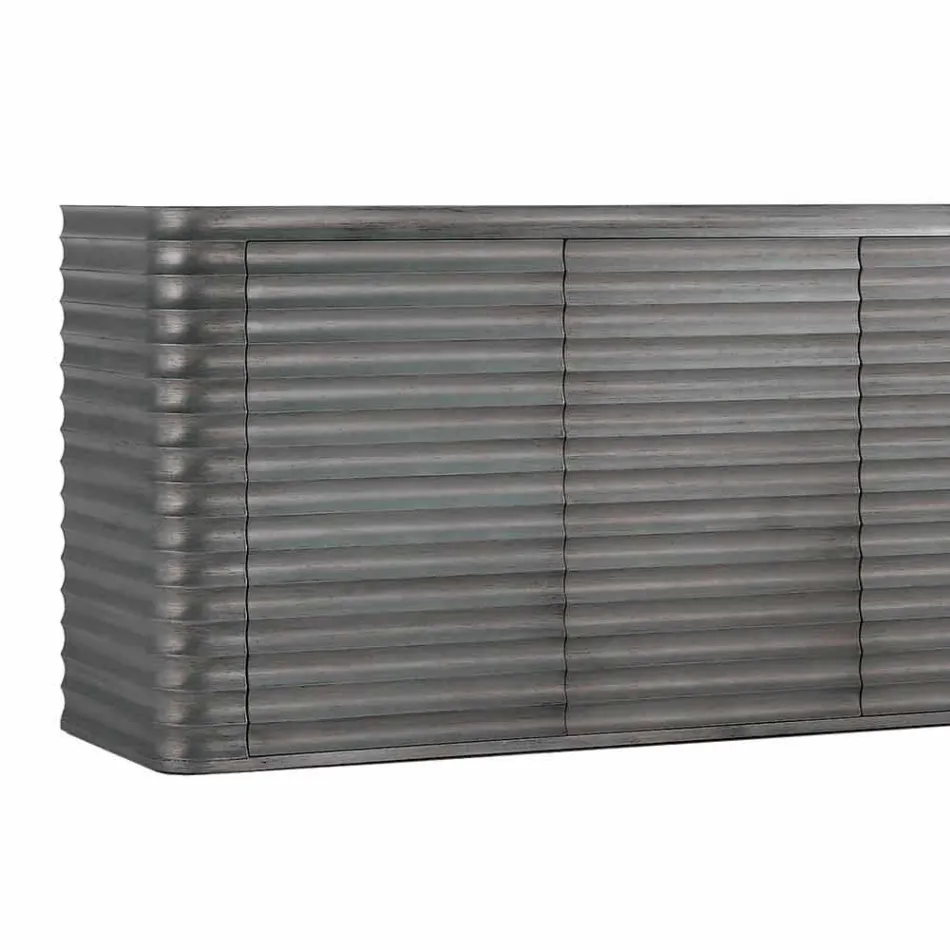 Cabinet with 4 doors in molded wood design, L230xP49 cm, Dana Viadurini