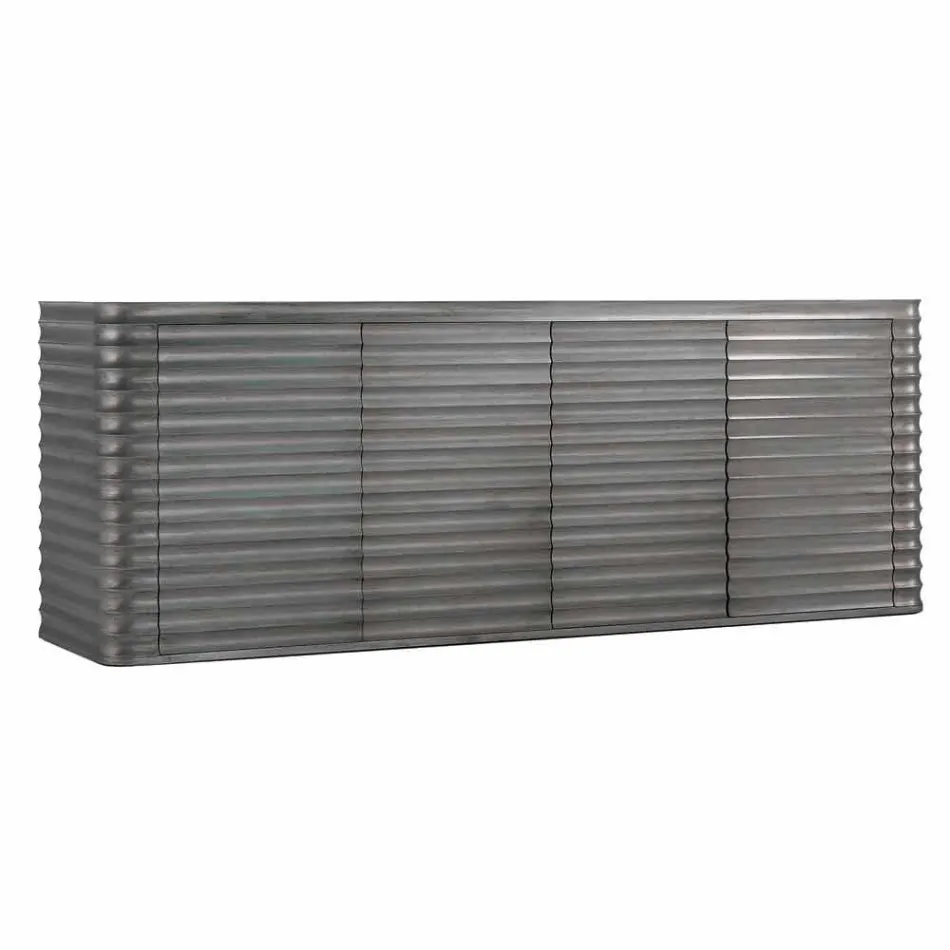 Cabinet with 4 doors in molded wood design, L230xP49 cm, Dana Viadurini