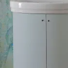 Cabinet with Ceramic Washbasin and 2 Sky Blue Doors - Candy Viadurini