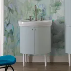 Cabinet with Ceramic Washbasin and 2 Sky Blue Doors - Candy Viadurini