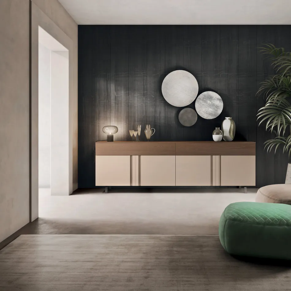 Living Room Sideboard in Ecological Wood with Luxury Drawers - Serris Viadurini