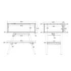 Floor-standing Blue Bathroom Cabinet in Natural Teak with Colored Drawer - Gatien Viadurini