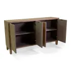 Indoor Cabinet with 4 Doors with MDF Veneer and Fir Legs - Tempesta Viadurini