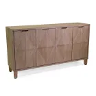 Indoor Cabinet with 4 Doors with MDF Veneer and Fir Legs - Tempesta Viadurini