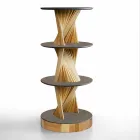 Design Furniture in Wood with Round Shelves in Gres Made in Italy - Aspide Viadurini