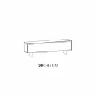 Living Room Sideboard in Smoked Glass and Green or Red Marble with Led - Leonarda Viadurini