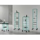 Multipurpose Cabinet with Transparent Glass Wheels with 3,6,8 or 10 Shelves - Versatilio Viadurini