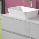 Suspended Bathroom Cabinet with Double Countertop Washbasin - Mandrillo Viadurini