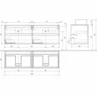 Suspended Bathroom Cabinet with Double Countertop Washbasin - Mandrillo Viadurini